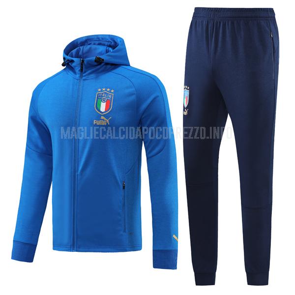 giacca cappuccio italia blu 22813a 2022-23