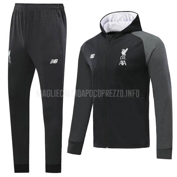 giacca cappuccio liverpool grigio nera 2019-2020