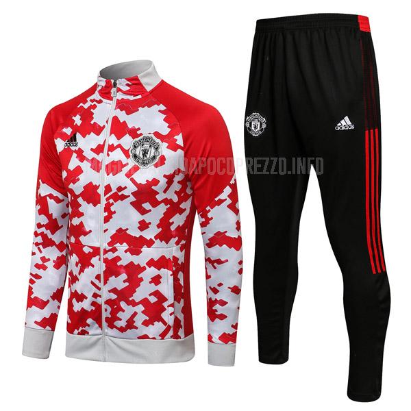 giacca manchester united muj1 rosso bianco 2021-22