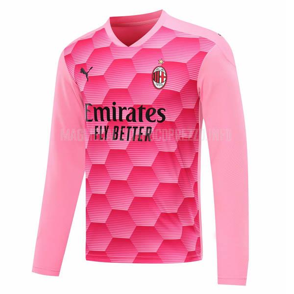maglietta ac milan manica lunga portiere rosa 2020-21