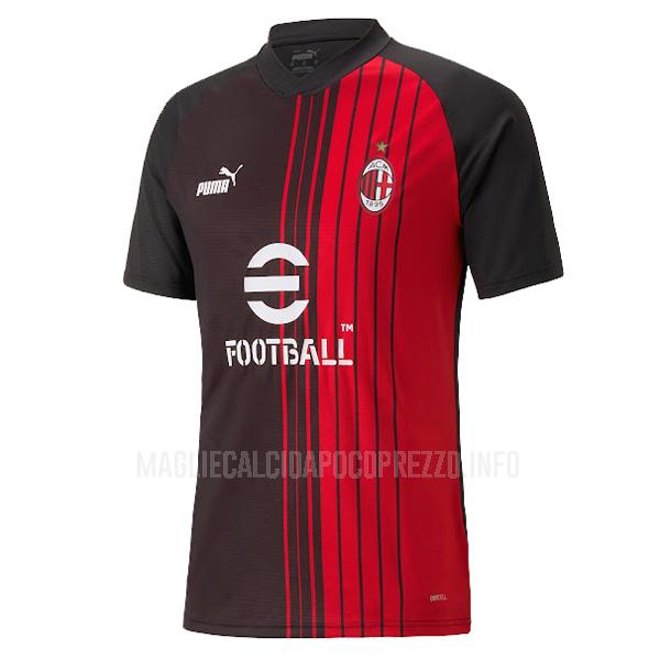 maglietta ac milan pre-match rosso nero 2023-24