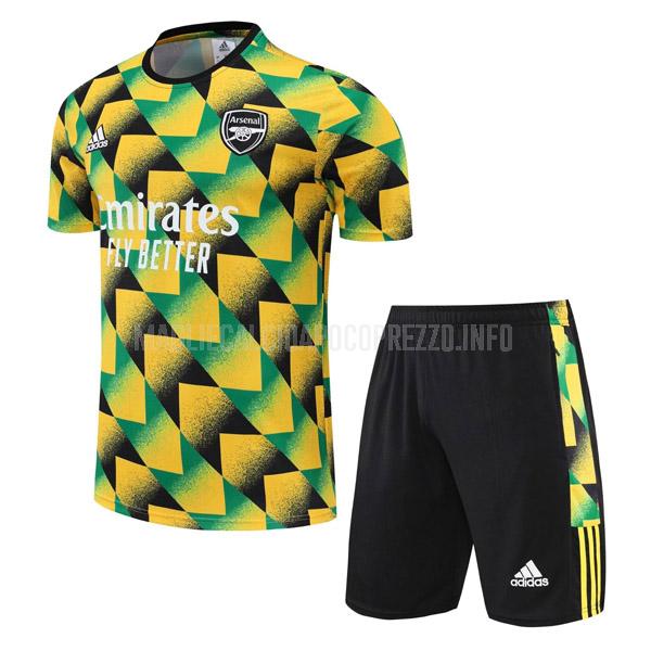 maglietta allenamento arsenal abito giallo verde 2022-23