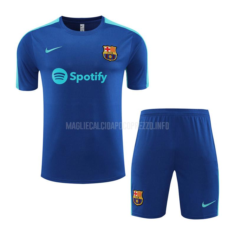 maglietta allenamento e pantaloni barcelona blu 2023-24