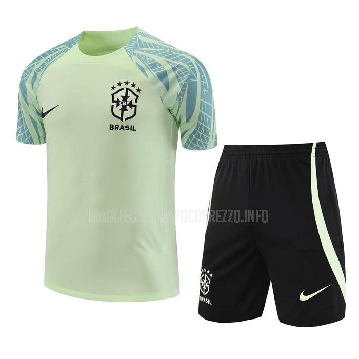 maglietta allenamento e pantaloni brasile 221221a1 verde chiaro 2023
