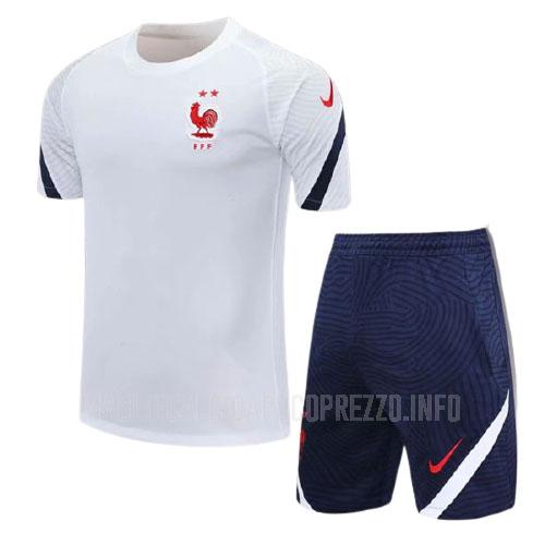 maglietta allenamento e pantaloni francia bianco 2020-21