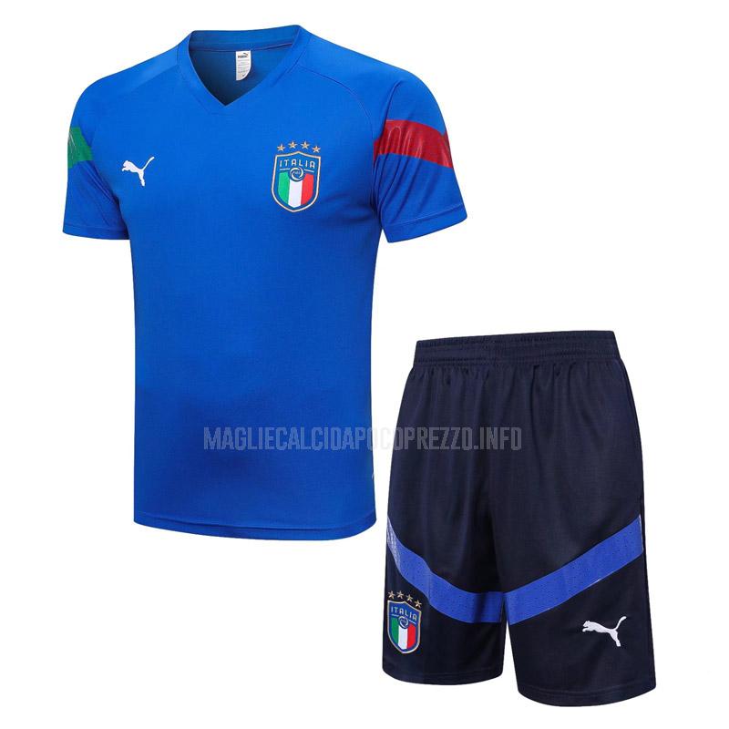 maglietta allenamento e pantaloni italia 2317a1 blu 2022