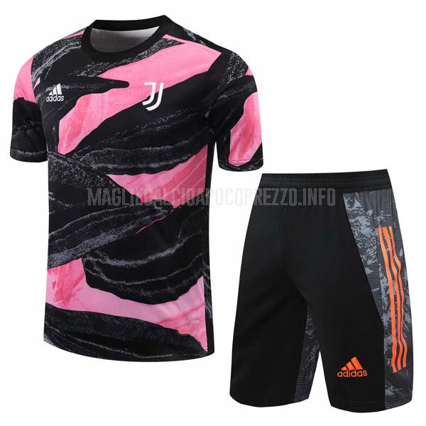 maglietta allenamento e pantaloni juventus nero-rosa 2020-21