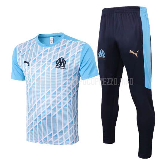 maglietta allenamento e pantaloni marseille blu 2020-21