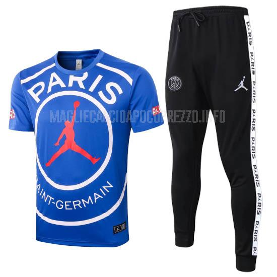 maglietta allenamento e pantaloni paris saint-germain jordan blu 2020