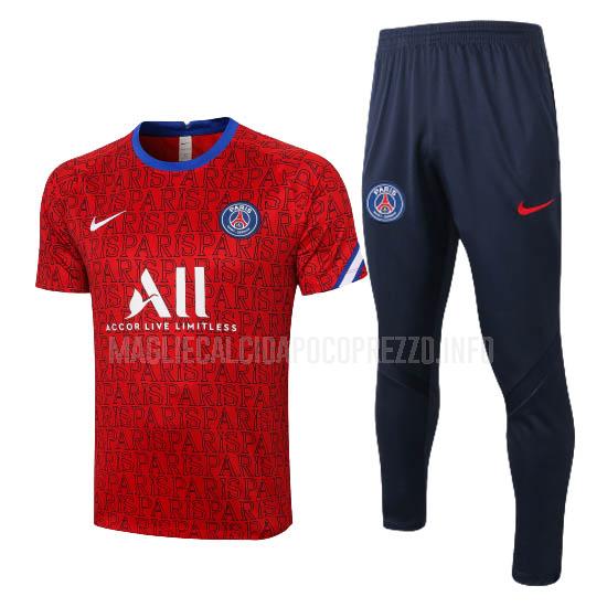 maglietta allenamento e pantaloni paris saint-germain rosso 2020-21
