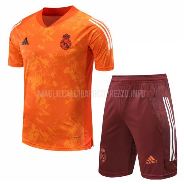 maglietta allenamento e pantaloni real madrid arancia 2020-21