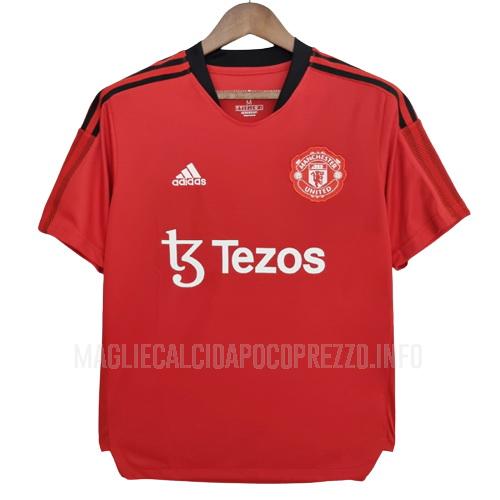 maglietta allenamento manchester united rosso 2022