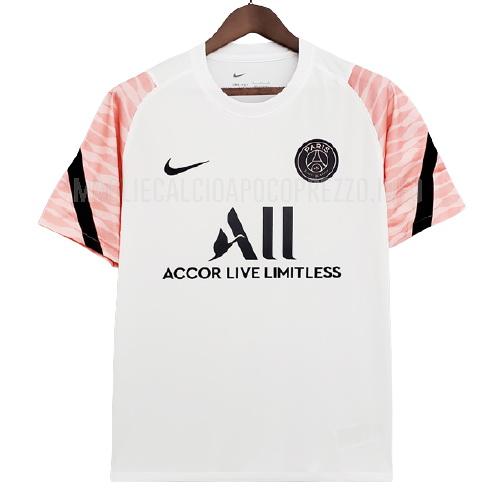 maglietta allenamento paris saint-germain bianco rosa 2021-22