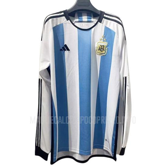 maglietta argentina 3 star manica lunga home 2022