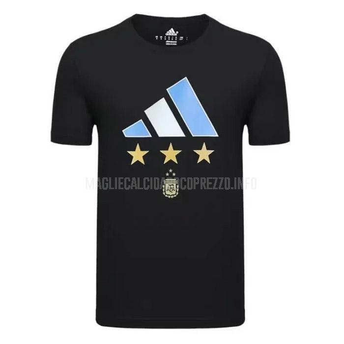 maglietta argentina 3 star nero 2022