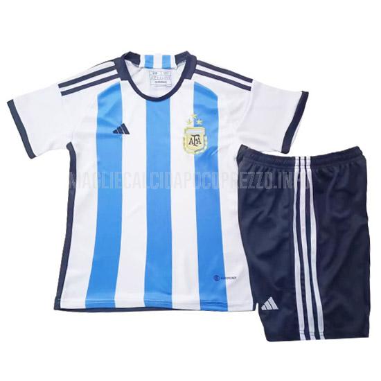 maglietta argentina bambino 3 star home 2022