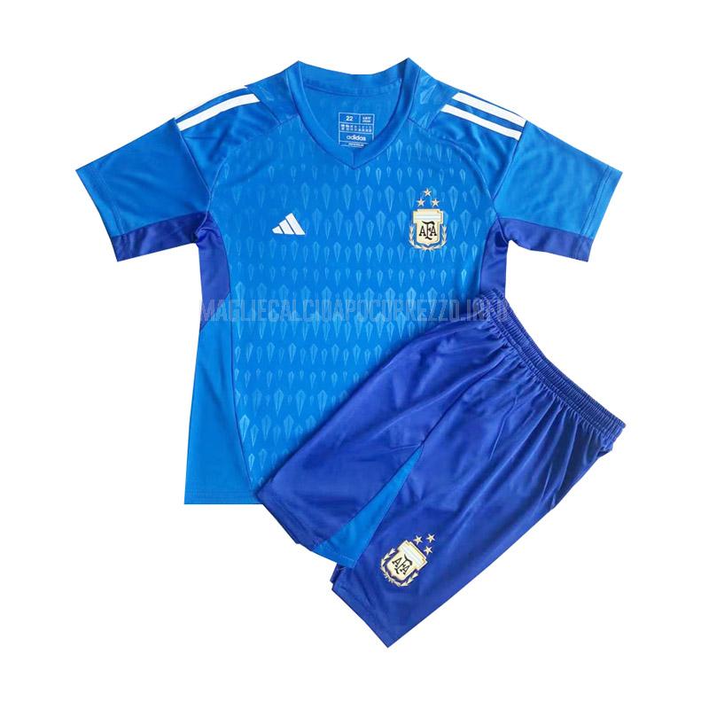 maglietta argentina bambino portiere blu 2023