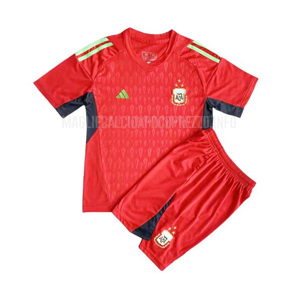maglietta argentina bambino portiere rosso 2022-23