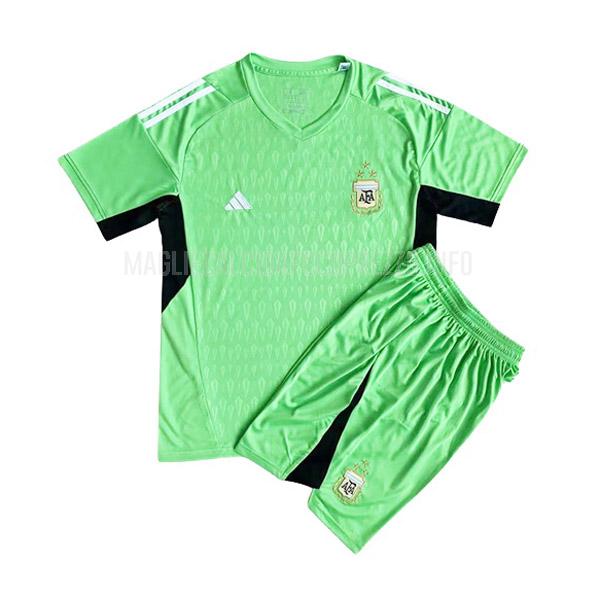 maglietta argentina bambino portiere verde 2022-23