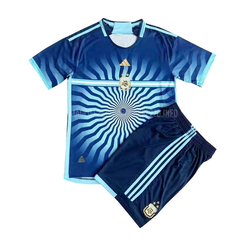 maglietta argentina bambino speciale edizione blu 2023