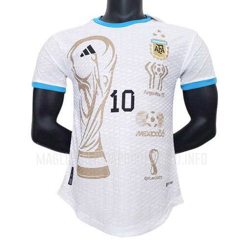 maglietta argentina campione commemorativo giocatore edizione 2023