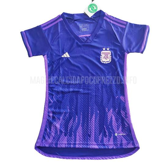 maglietta argentina donna coppa del mondo away 2022