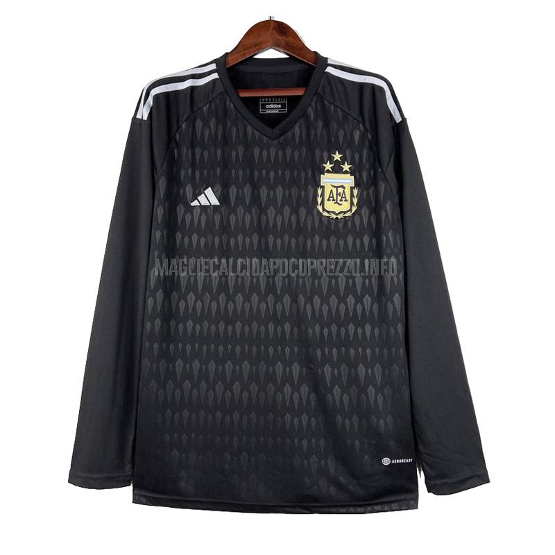 maglietta argentina portiere manica lunga nero 2023-24