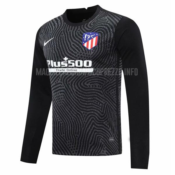maglietta atletico madrid manica lunga portiere nero 2020-21