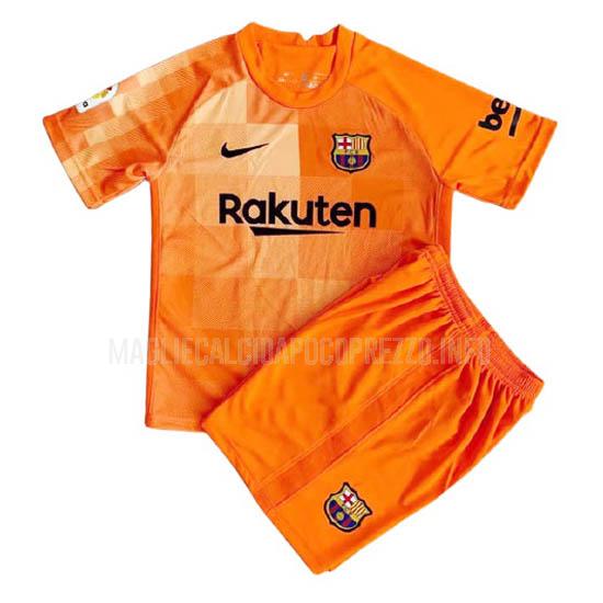 maglietta barcelona bambino portiere arancia 2021-22