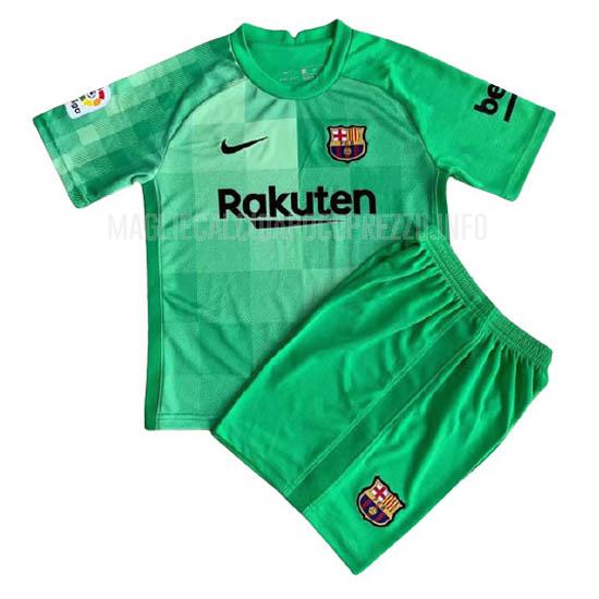 maglietta barcelona bambino portiere verde 2021-22