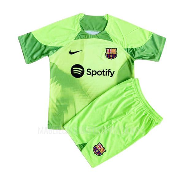 maglietta barcelona bambino portiere verde 2022-23