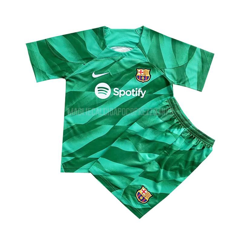 maglietta barcelona bambino portiere verde 2023-24