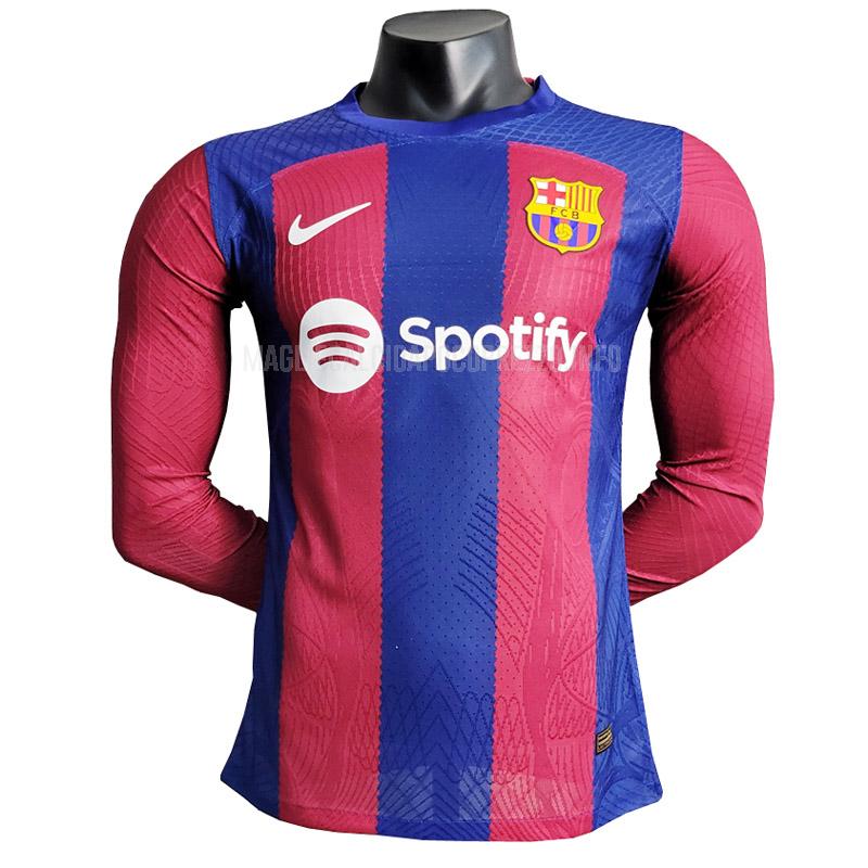 maglietta barcelona giocatore edizione manica lunga home 2023-24
