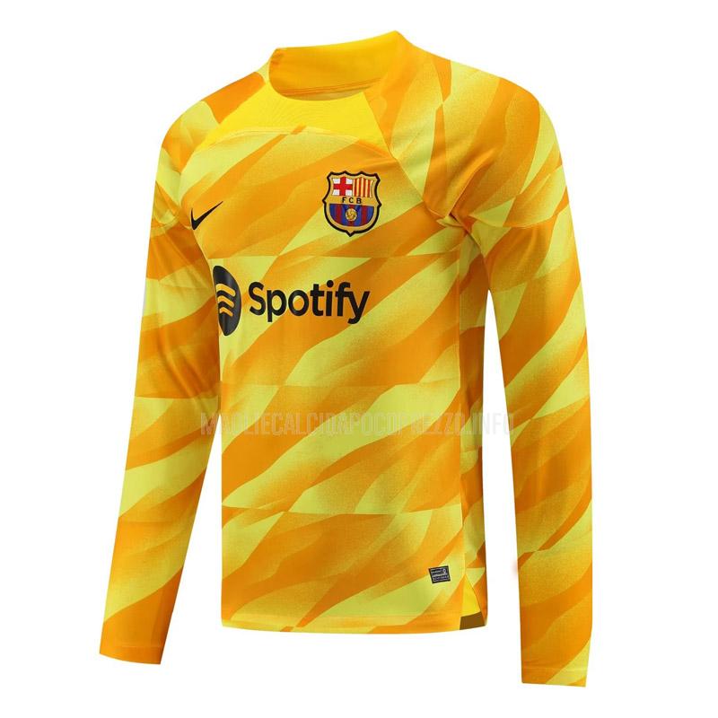 maglietta barcelona manica lunga portiere giallo 2023-24