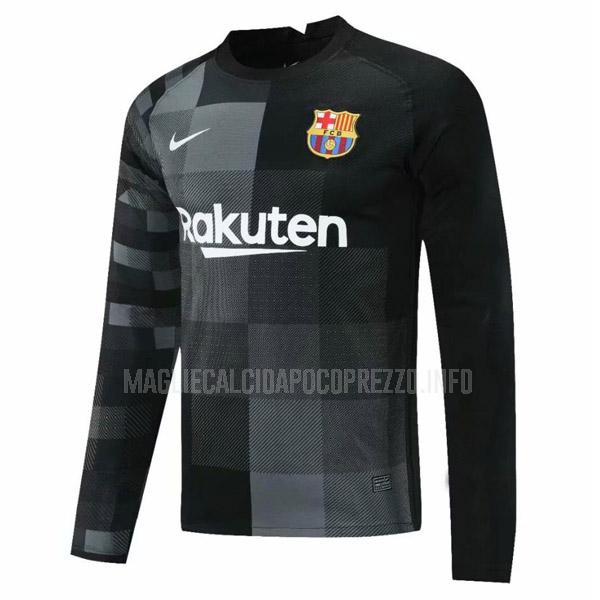 maglietta barcelona manica lunga portiere nero 2021-22