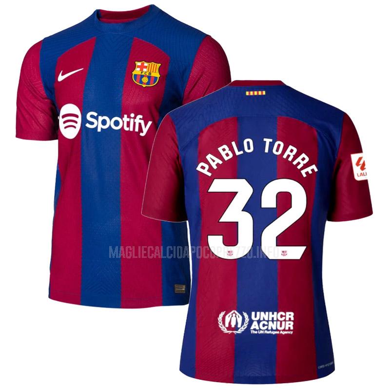 maglietta barcelona pablo torre giocatore edizione home 2023-24