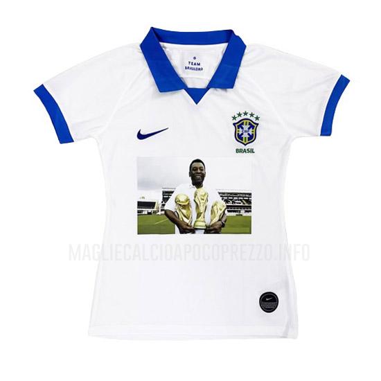 maglietta brasile donna commemorare pele bianco 2023