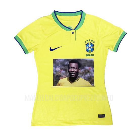 maglietta brasile donna commemorare pele giallo 2023