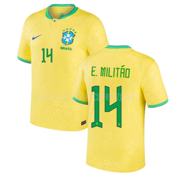 maglietta brasile e. militão coppa del mondo home 2022
