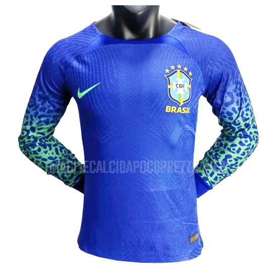 maglietta brasile giocatore edizione manica lunga away 2022