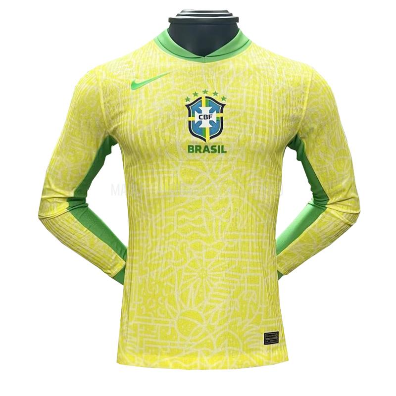 maglietta brasile manica lunga giocatore edizione home 2024