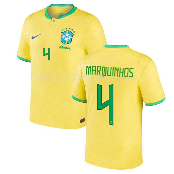 maglietta brasile marquinhos coppa del mondo home 2022