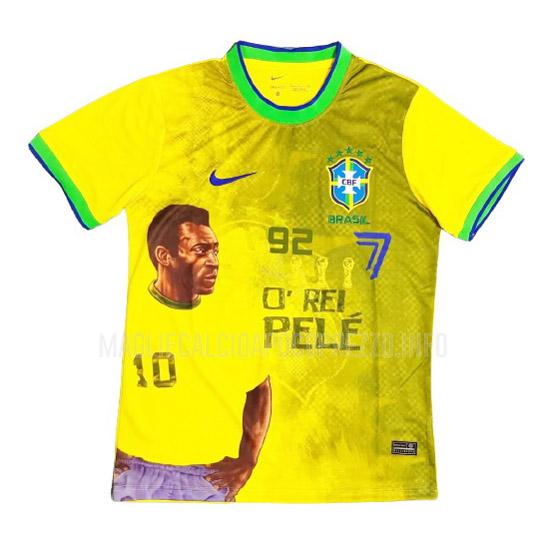 maglietta brasile pele 10 giallo 2023