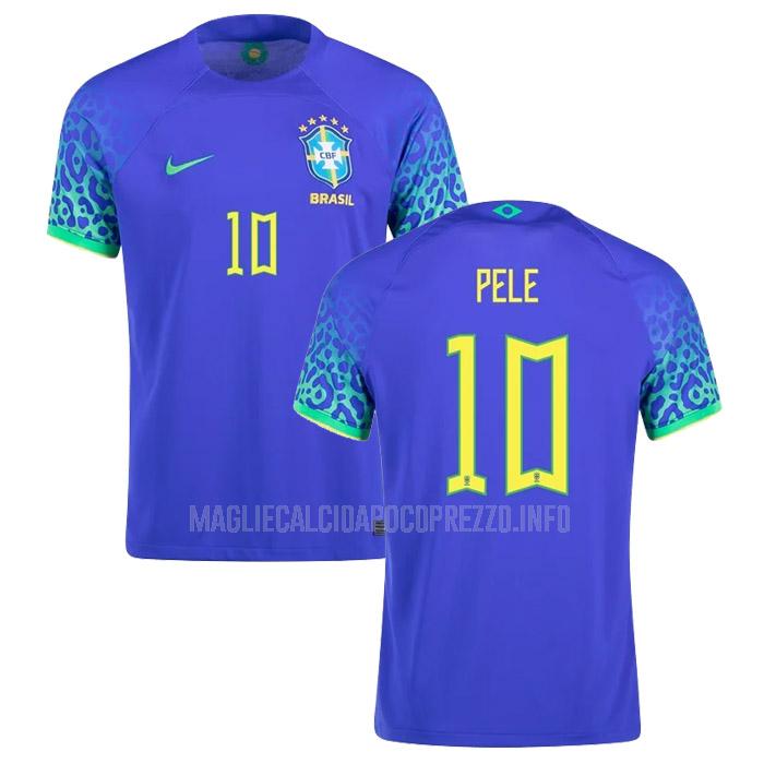 maglietta brasile pele coppa del mondo away 2022