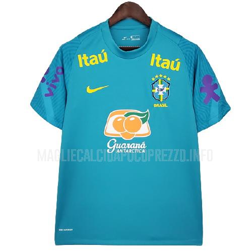 maglietta brasile pre-match ad blu 2021
