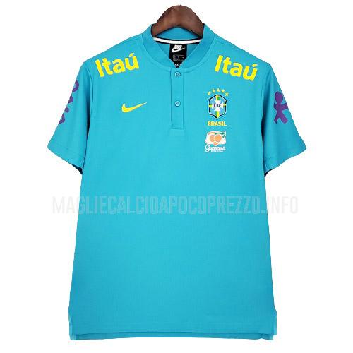 maglietta brasile pre-match blu 2021-22