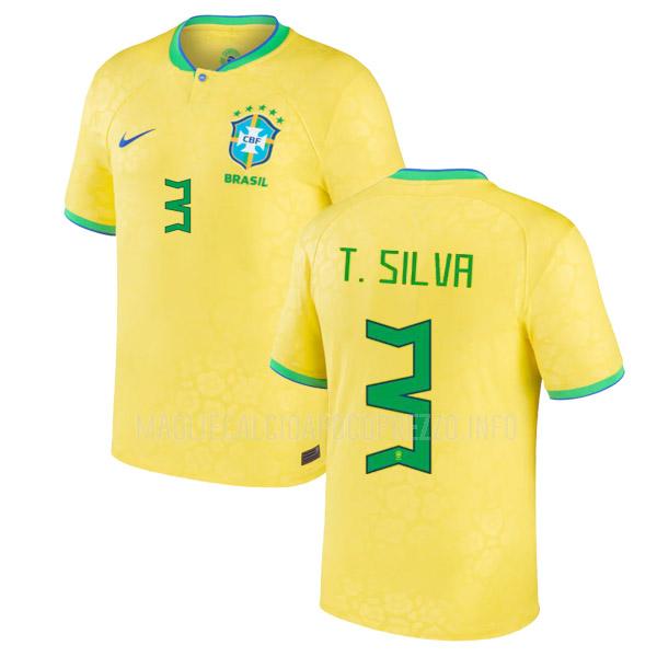 maglietta brasile t. silva coppa del mondo home 2022