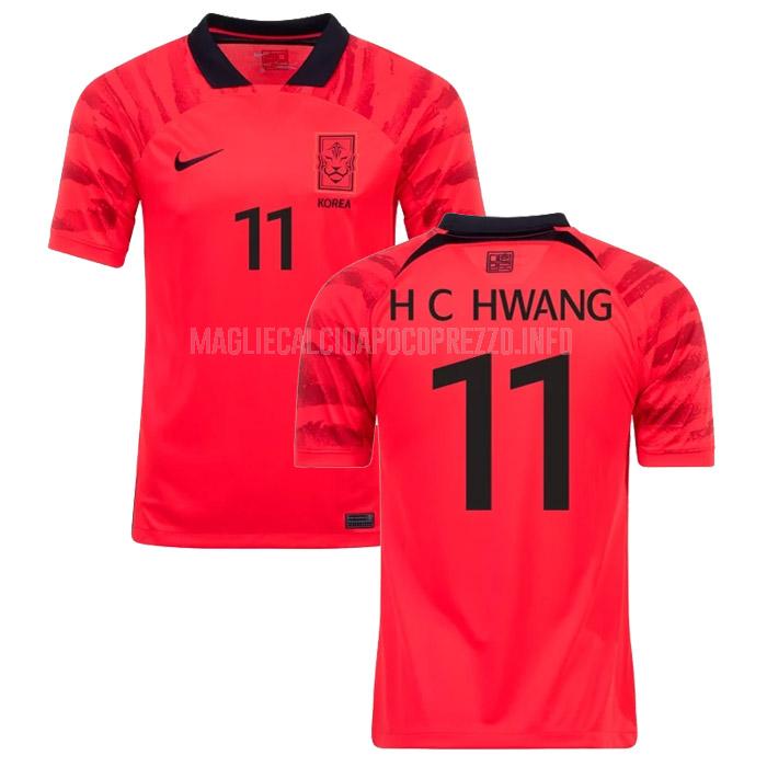 maglietta corea del sud h c hwang coppa del mondo home 2022