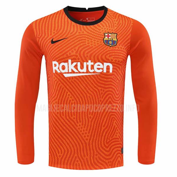 maglietta fc barcelona manica lunga portiere arancia 2020-21