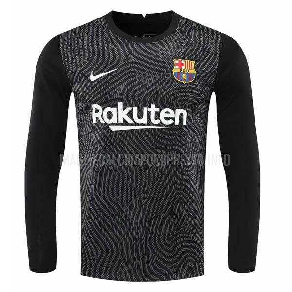 maglietta fc barcelona manica lunga portiere nero 2020-21